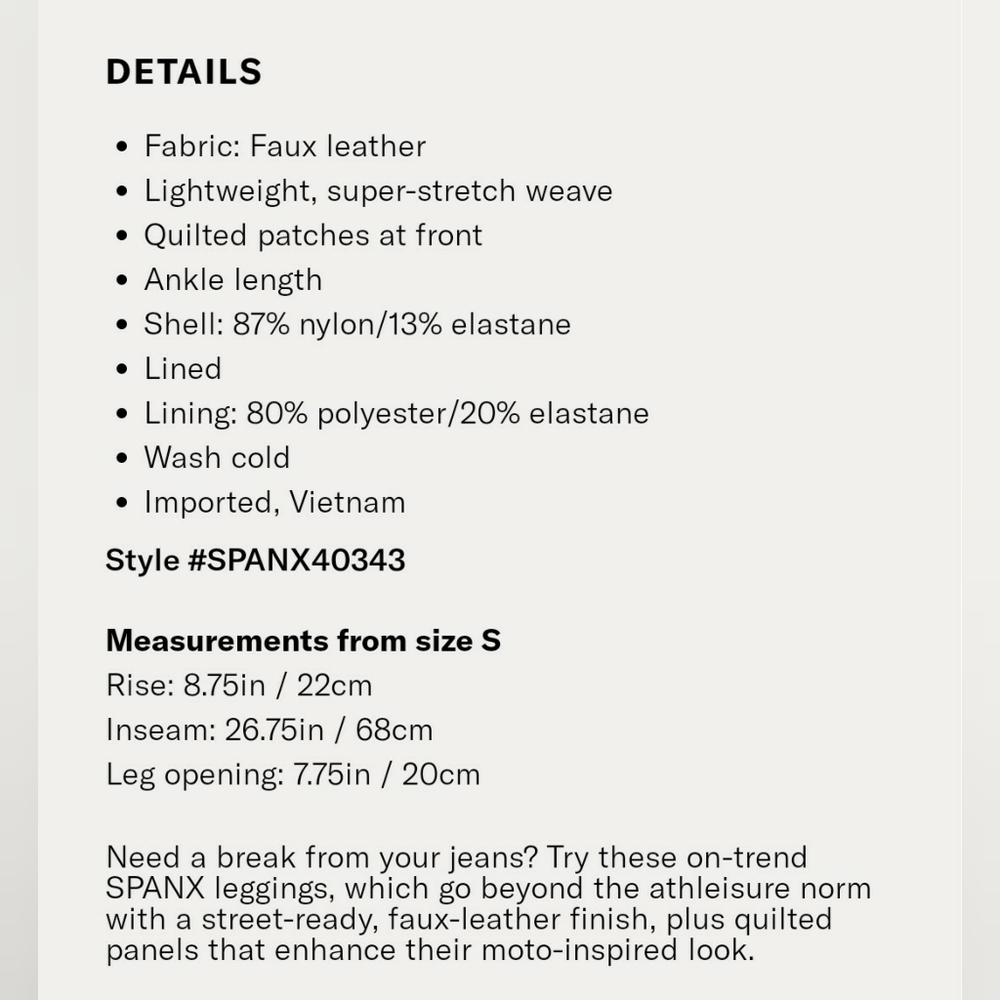 spanx quilted moto faux leather high rise leggings - Picture 7 of 7